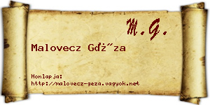 Malovecz Géza névjegykártya