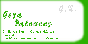 geza malovecz business card